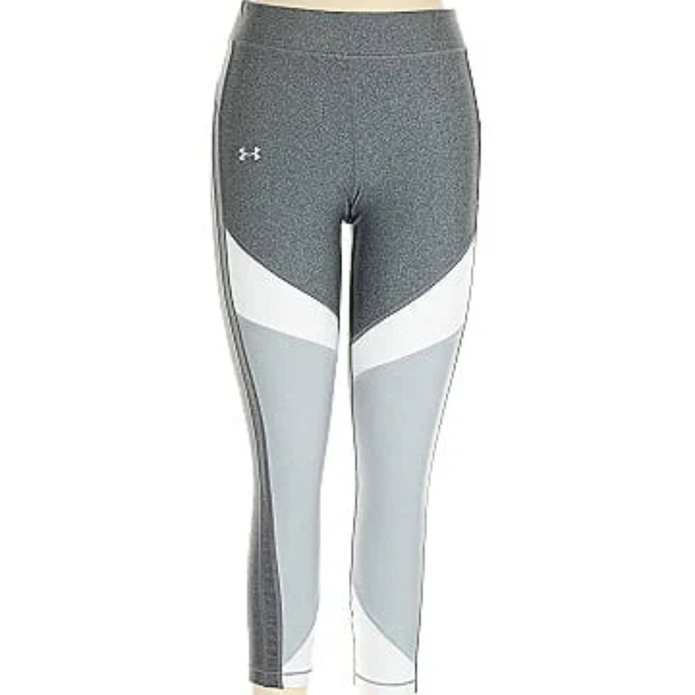 Under Armour Mid Rise Active Leggings-Gray/White